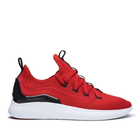 Supra Womens FACTOR Low Top Shoes Risk Red/Black/White | US-78957